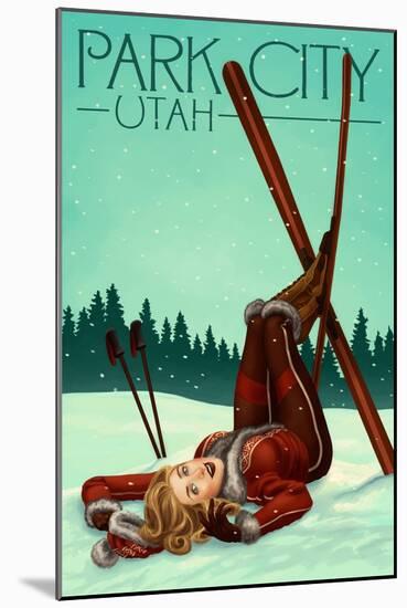 Park City, Utah - Ski Pinup-Lantern Press-Mounted Art Print