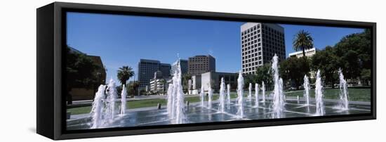 Park Fountain, Plaza De Cesar Chavez, Downtown San Jose, San Jose, Santa Clara County, California-null-Framed Premier Image Canvas