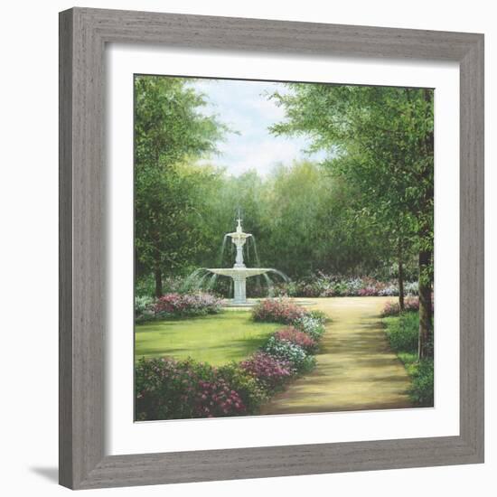 Park Fountain-Lene Alston Casey-Framed Art Print