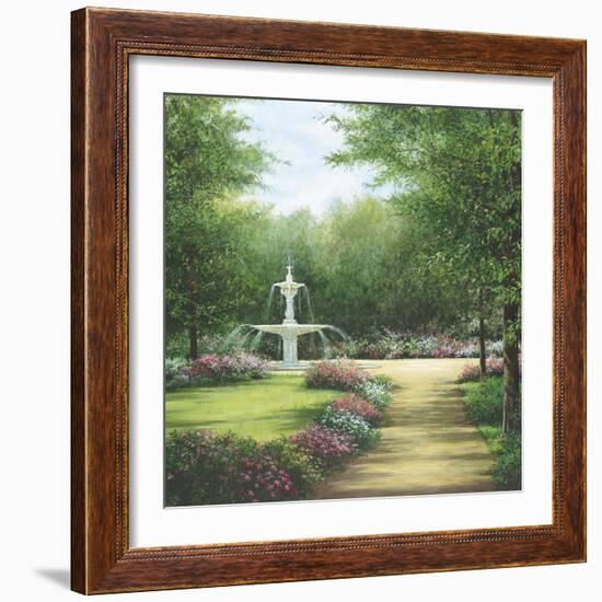 Park Fountain-Lene Alston Casey-Framed Art Print