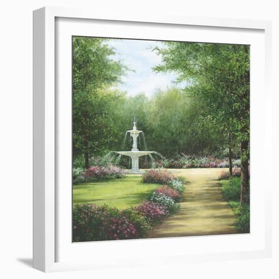 Park Fountain-Lene Alston Casey-Framed Art Print