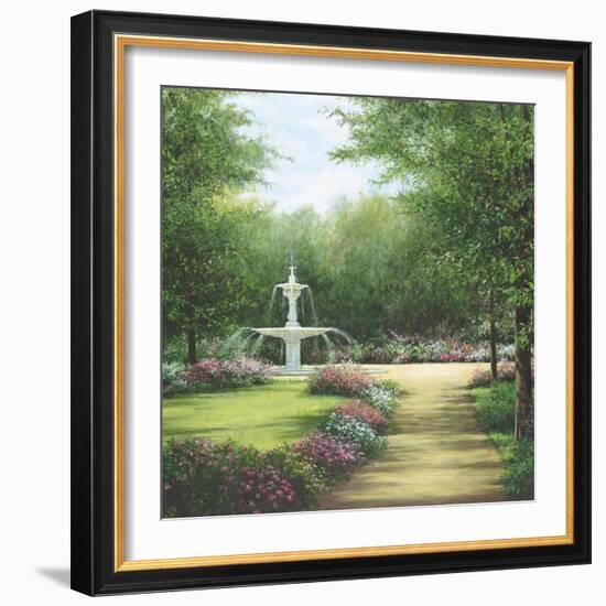 Park Fountain-Lene Alston Casey-Framed Art Print
