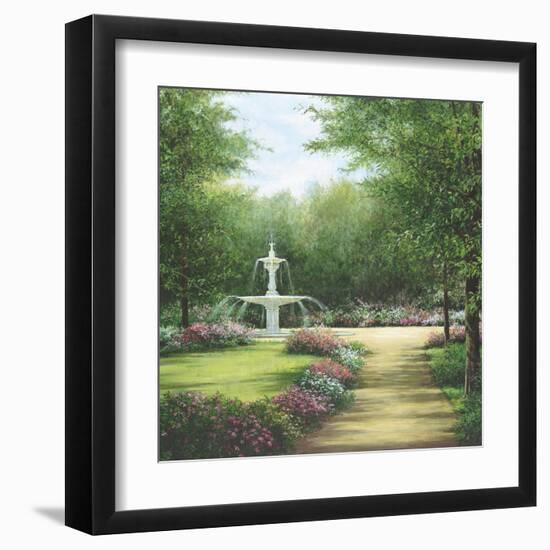 Park Fountain-Lene Alston Casey-Framed Art Print