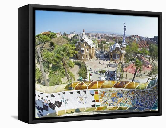 Park Guell, Barcelona, Catalonia, Spain, Europe-Marco Simoni-Framed Premier Image Canvas
