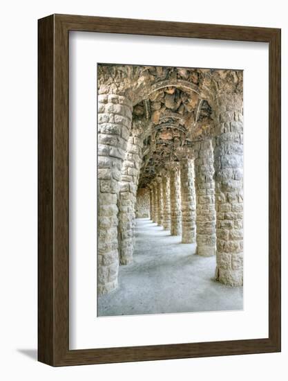 Park Guell Colonnaded Footpath, Barcelona, Spain-Rob Tilley-Framed Photographic Print