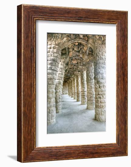 Park Guell Colonnaded Footpath, Barcelona, Spain-Rob Tilley-Framed Photographic Print