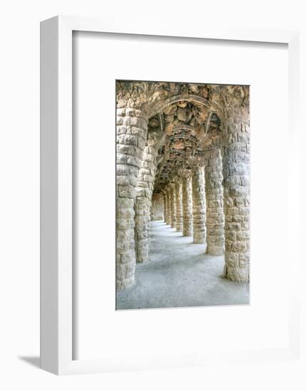 Park Guell Colonnaded Footpath, Barcelona, Spain-Rob Tilley-Framed Photographic Print