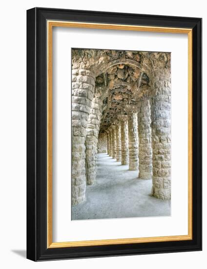 Park Guell Colonnaded Footpath, Barcelona, Spain-Rob Tilley-Framed Photographic Print