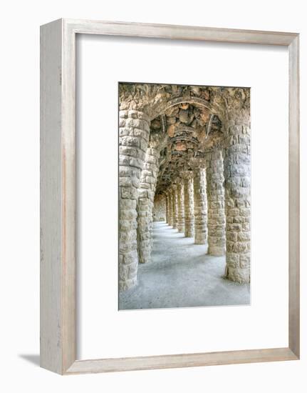 Park Guell Colonnaded Footpath, Barcelona, Spain-Rob Tilley-Framed Photographic Print