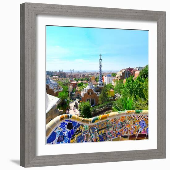 Park-Guell in Barcelona, Spain.-Vladitto-Framed Photographic Print