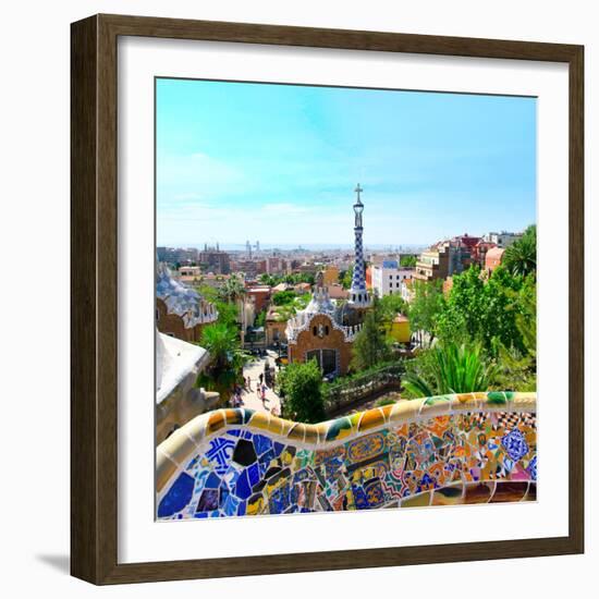 Park-Guell in Barcelona, Spain.-Vladitto-Framed Photographic Print