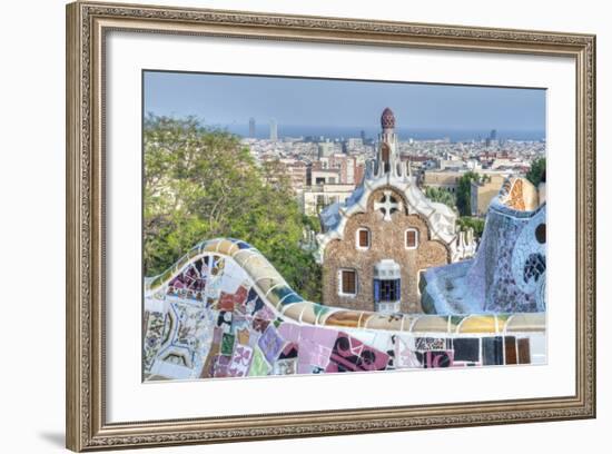 Park Guell Terrace, Barcelona, Spain-Rob Tilley-Framed Photographic Print