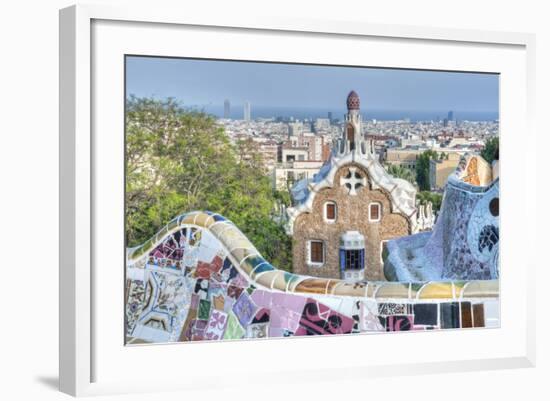 Park Guell Terrace, Barcelona, Spain-Rob Tilley-Framed Photographic Print