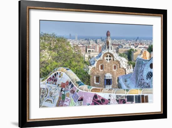 Park Guell Terrace, Barcelona, Spain-Rob Tilley-Framed Photographic Print