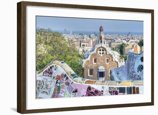 Park Guell Terrace, Barcelona, Spain-Rob Tilley-Framed Photographic Print