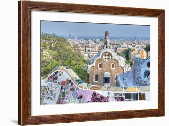 Park Guell Terrace, Barcelona, Spain-Rob Tilley-Framed Photographic Print