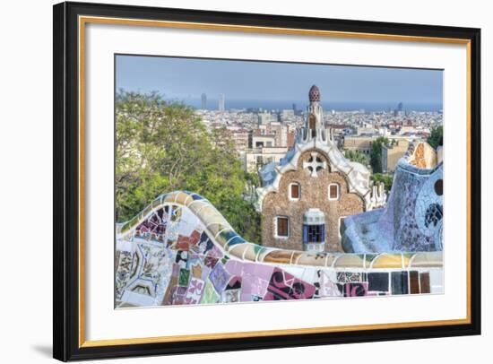 Park Guell Terrace, Barcelona, Spain-Rob Tilley-Framed Photographic Print