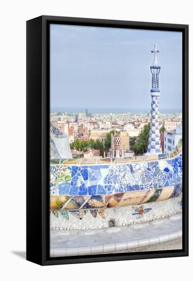 Park Guell Terrace, Barcelona, Spain-Rob Tilley-Framed Premier Image Canvas