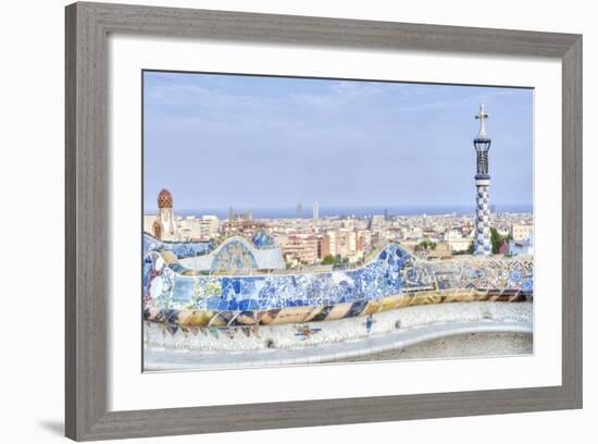 Park Guell Terrace, Barcelona, Spain-Rob Tilley-Framed Photographic Print