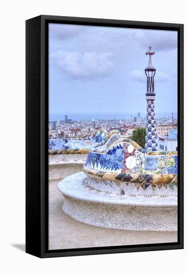 Park Guell Terrace, Barcelona, Spain-Rob Tilley-Framed Premier Image Canvas