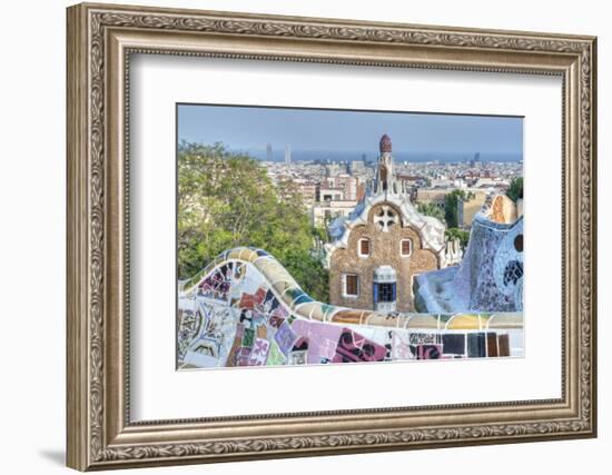 Park Guell Terrace, Barcelona, Spain-Rob Tilley-Framed Photographic Print