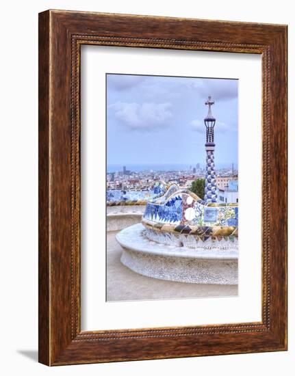 Park Guell Terrace, Barcelona, Spain-Rob Tilley-Framed Photographic Print