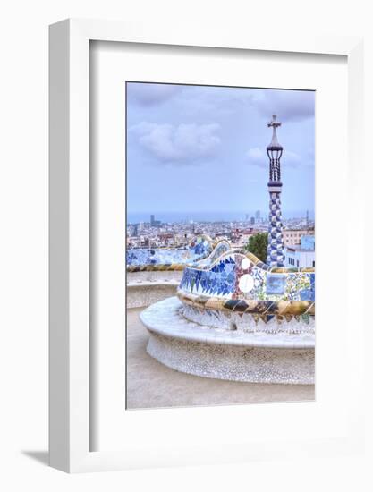 Park Guell Terrace, Barcelona, Spain-Rob Tilley-Framed Photographic Print