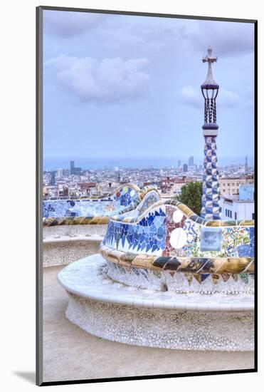 Park Guell Terrace, Barcelona, Spain-Rob Tilley-Mounted Photographic Print