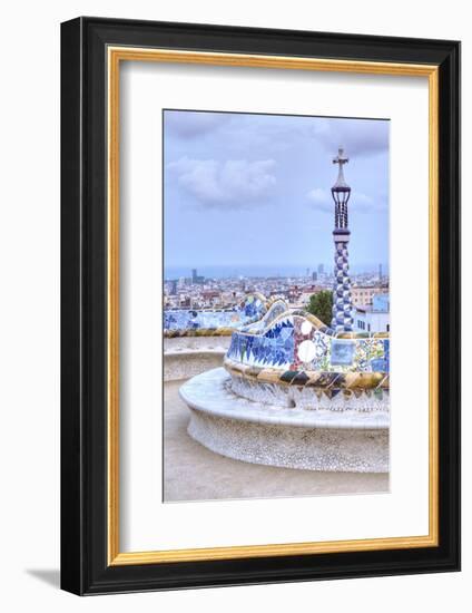 Park Guell Terrace, Barcelona, Spain-Rob Tilley-Framed Photographic Print