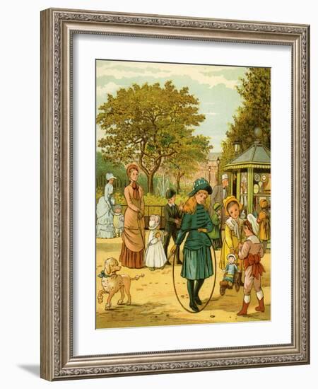 Park in Paris in late 19th century-Thomas Crane-Framed Giclee Print