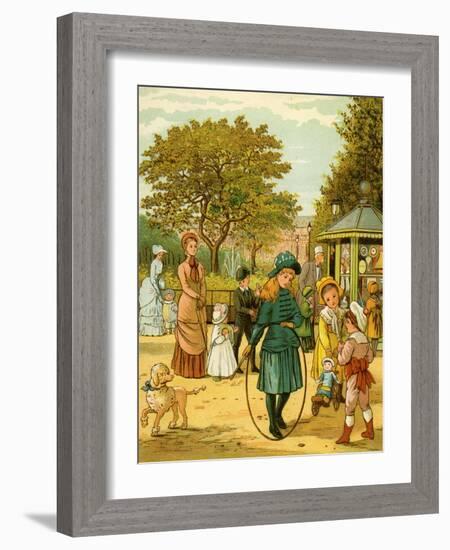 Park in Paris in late 19th century-Thomas Crane-Framed Giclee Print