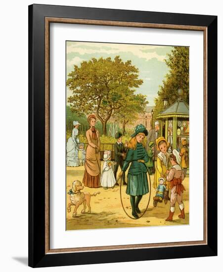 Park in Paris in late 19th century-Thomas Crane-Framed Giclee Print