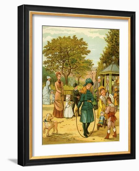 Park in Paris in late 19th century-Thomas Crane-Framed Giclee Print