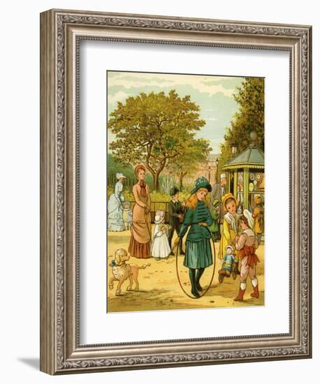 Park in Paris in late 19th century-Thomas Crane-Framed Giclee Print