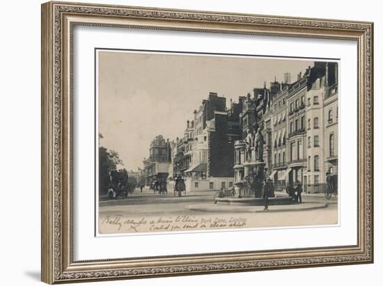 Park Lane Statue 1912-null-Framed Art Print