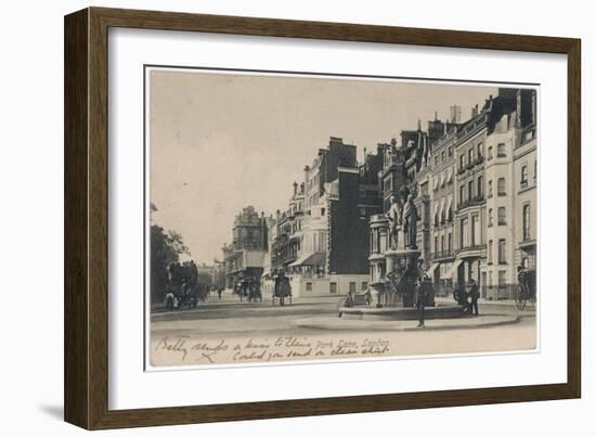 Park Lane Statue 1912-null-Framed Art Print