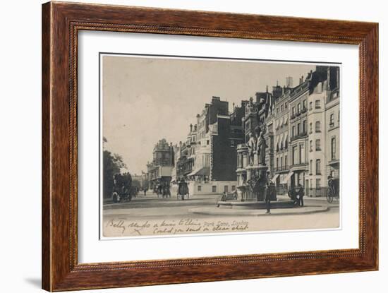 Park Lane Statue 1912-null-Framed Art Print