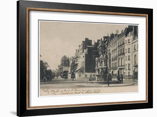 Park Lane Statue 1912-null-Framed Art Print