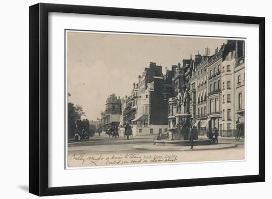 Park Lane Statue 1912-null-Framed Art Print