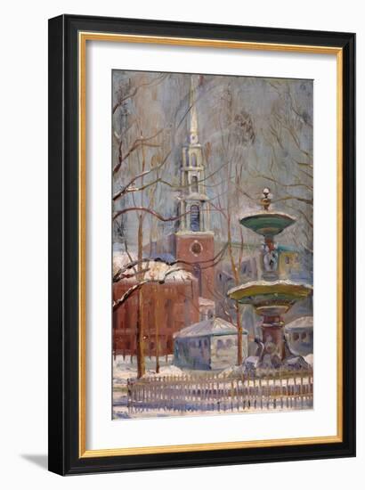 Park Street at Boston Commons, C.1910-20 (Oil on Board)-Arthur Clifton Goodwin-Framed Giclee Print