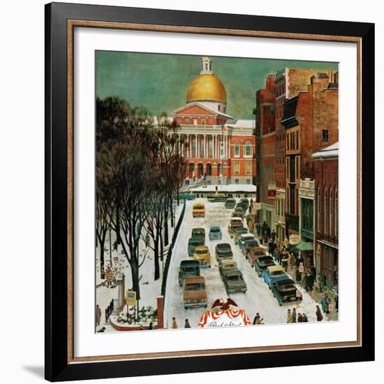 "Park Street, Boston," January 7, 1961-John Falter-Framed Giclee Print