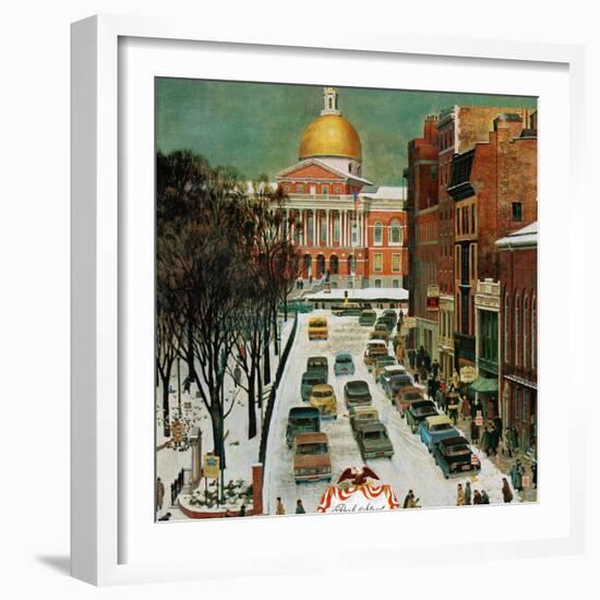 "Park Street, Boston," January 7, 1961-John Falter-Framed Giclee Print