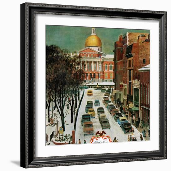 "Park Street, Boston," January 7, 1961-John Falter-Framed Giclee Print