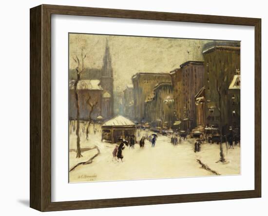 Park Street Church in Snow, 1913-Arthur Clifton Goodwin-Framed Giclee Print