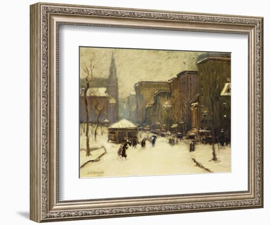 Park Street Church in Snow, 1913-Arthur Clifton Goodwin-Framed Giclee Print