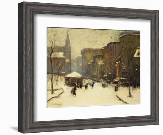 Park Street Church in Snow, 1913-Arthur Clifton Goodwin-Framed Giclee Print