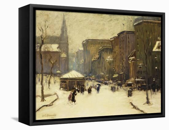 Park Street Church in Snow, 1913-Arthur Clifton Goodwin-Framed Premier Image Canvas