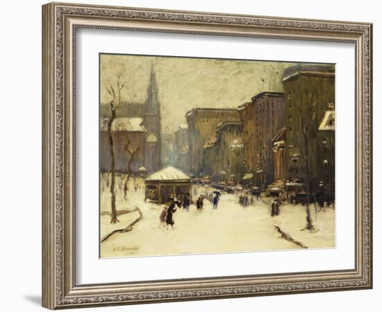 Park Street Church in Snow-Arthur Clifton Goodwin-Framed Giclee Print