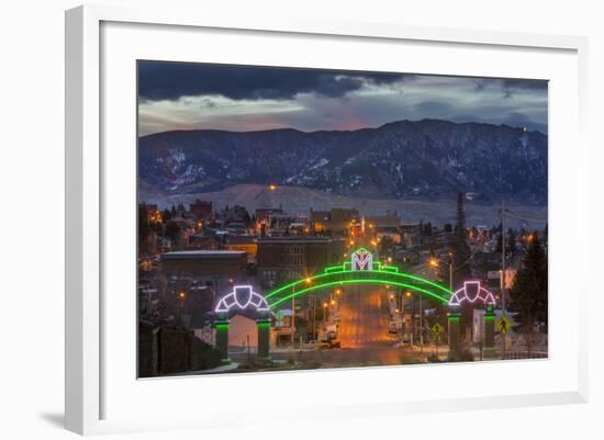 Park Street from Montana Tech Campus at Dawn in Butte, Montana-Chuck Haney-Framed Photographic Print