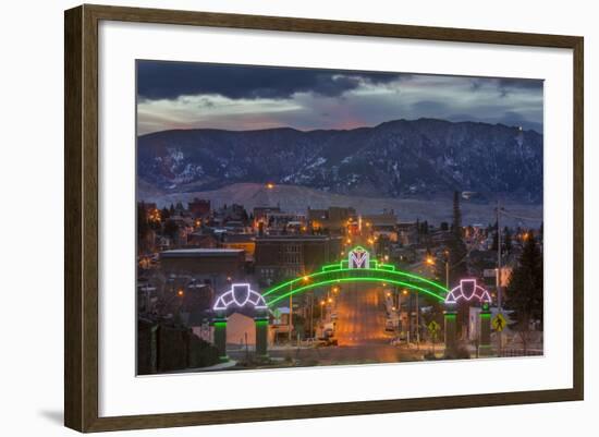 Park Street from Montana Tech Campus at Dawn in Butte, Montana-Chuck Haney-Framed Photographic Print